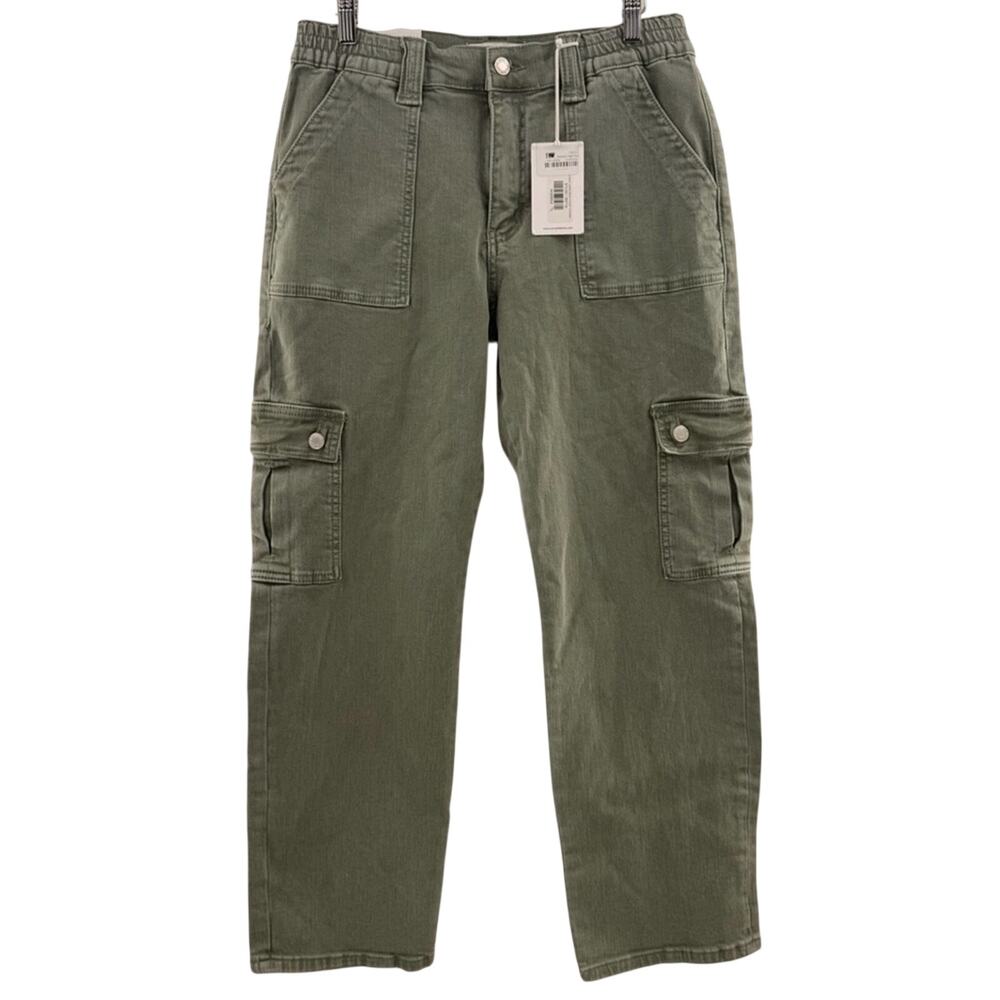 NWT Vervet Dixie High Rise Straight Leg Cargo Jeans Stretch Indie Clean Girl 30 - Picture 2 of 9